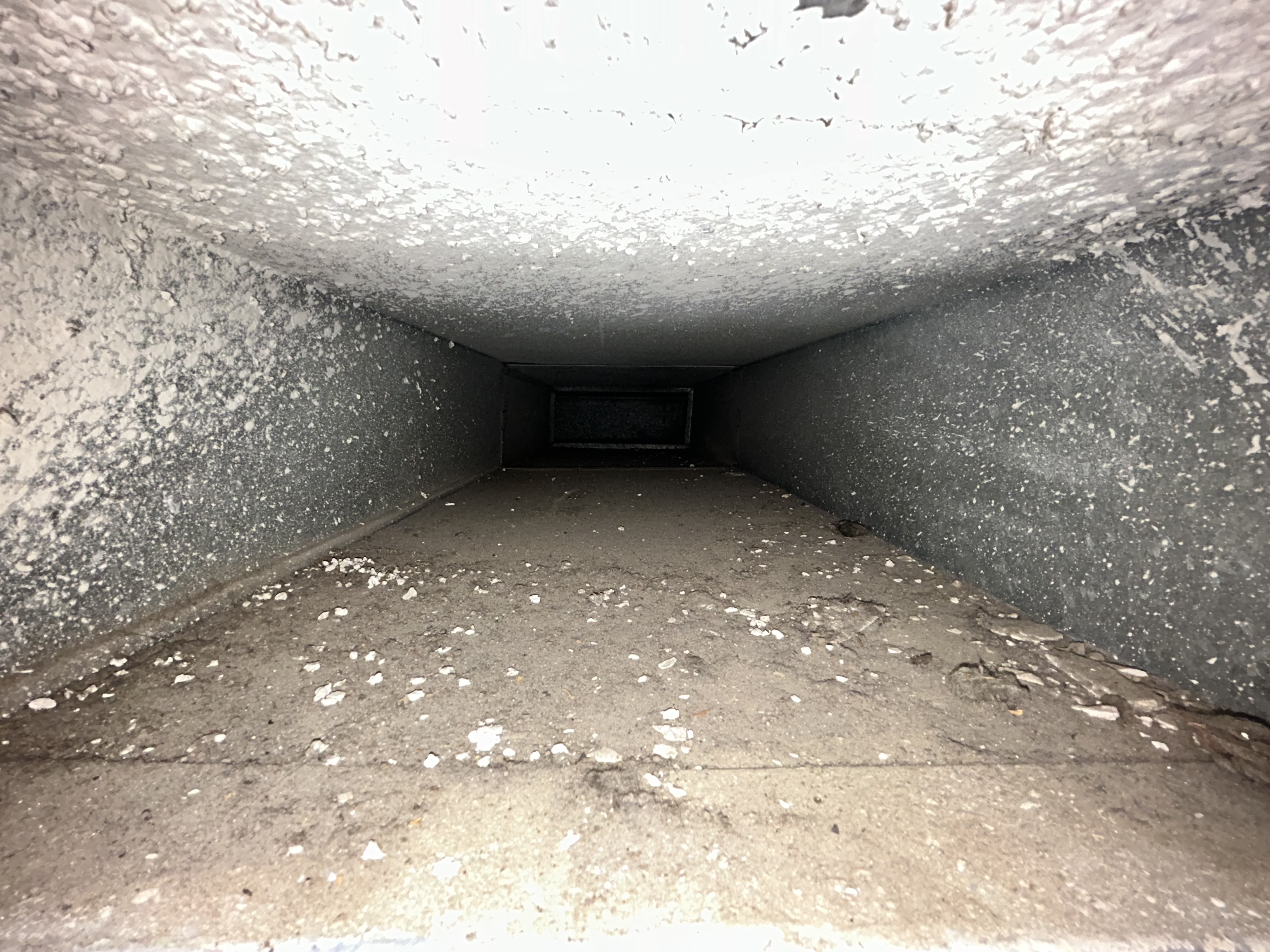 Dirty air duct before cleaning